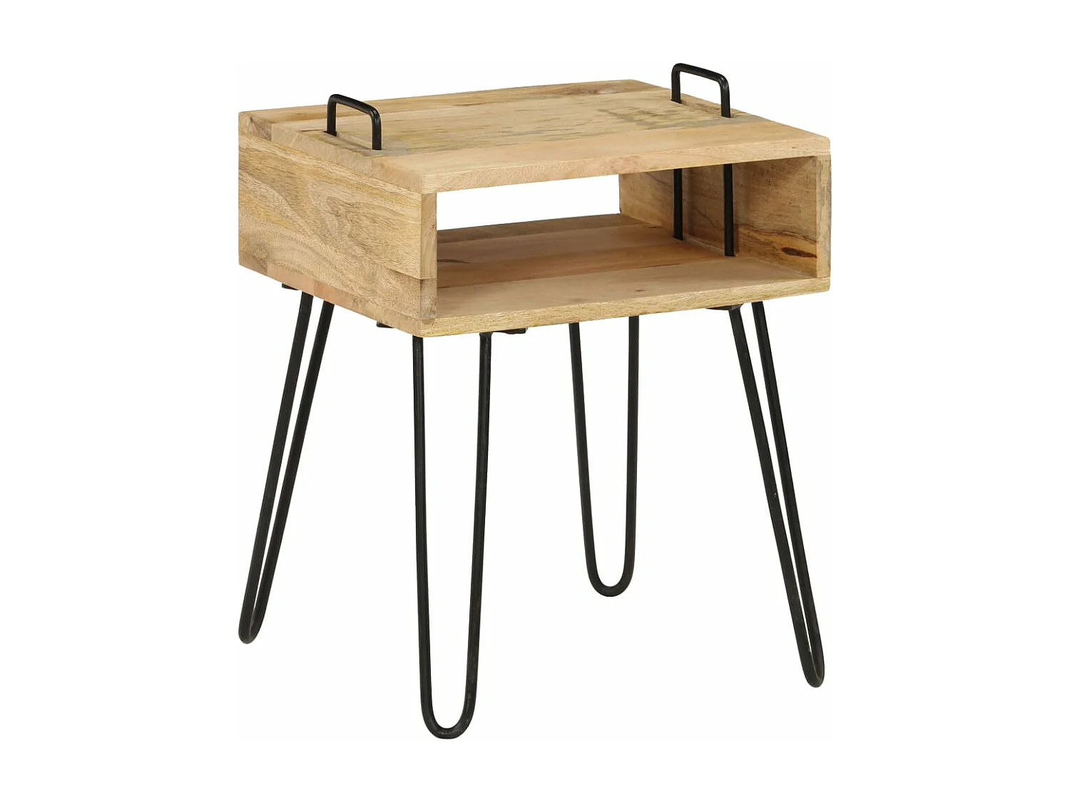 Table de chevet Bois de manguier massif 40x34x47 cm