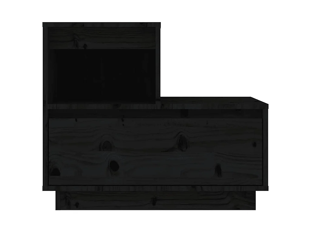 Nachttische 2 Stk. Schwarz 60x34x51 cm Massivholz Kiefer