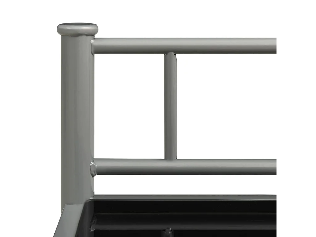 Table de chevet Gris et noir 45x34,5x60,5 cm Métal et verre