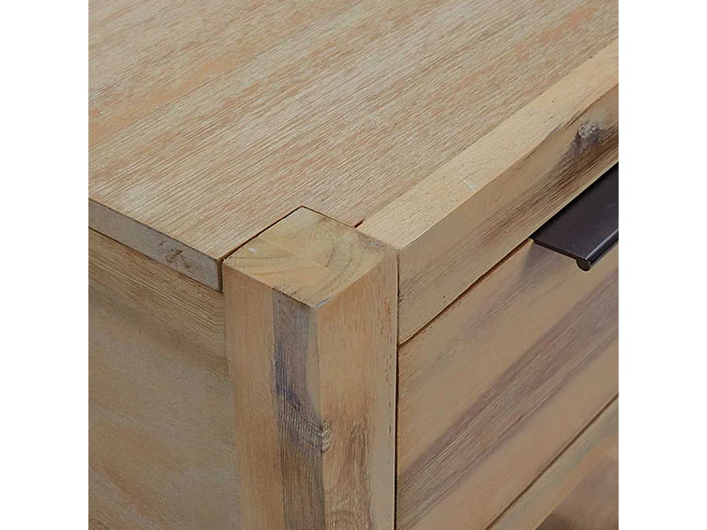 Comodini con Cassetti 2 pz 40x30x48 cm Legno Massello di Acacia