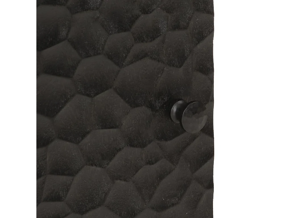 Comodino Nero 50x33x60 cm in Legno Massello di Mango