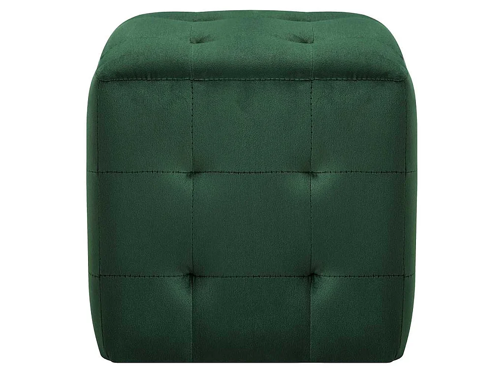 Comodini 2 pz Verde 30x30x30 cm in Tessuto Vellutato