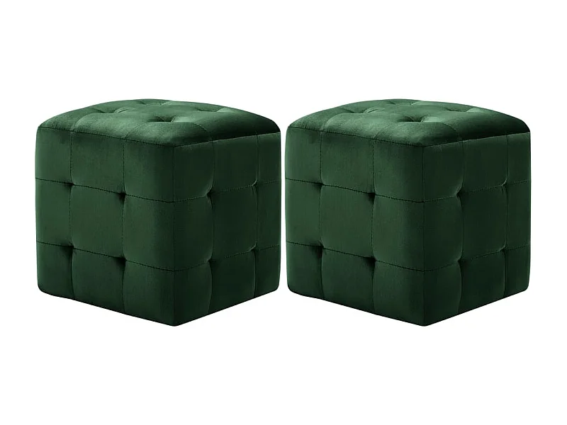 Comodini 2 pz Verde 30x30x30 cm in Tessuto Vellutato