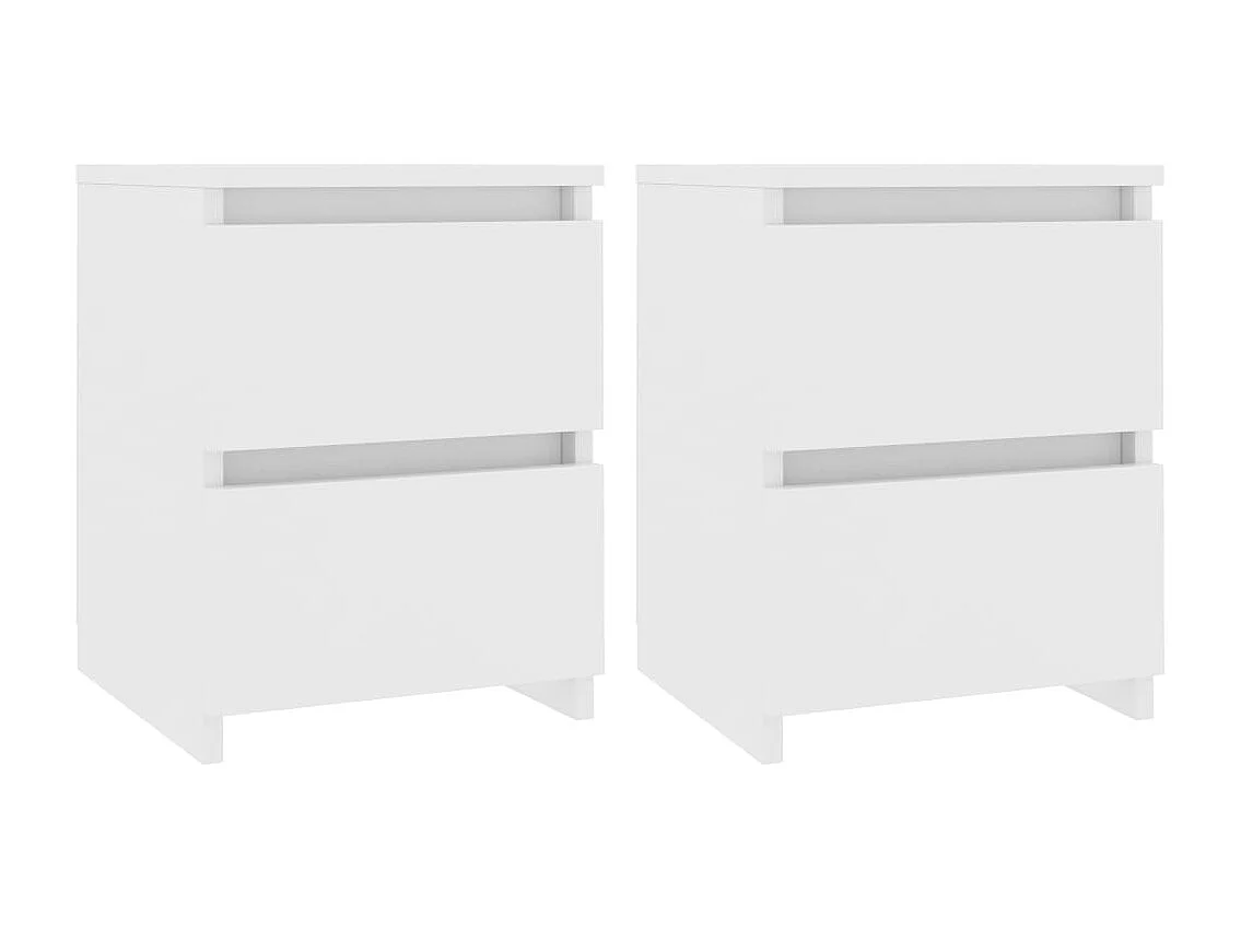 Tables de chevet 2 pcs Blanc 30x30x40 cm Bois d'ingénierie