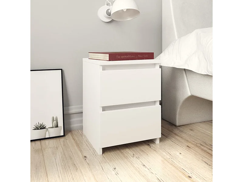 Nachtkastjes 2 st 30x30x40 cm bewerkt hout wit