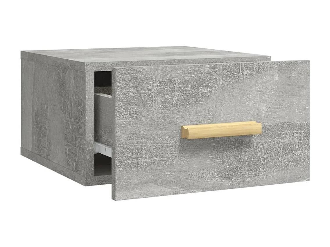Comodino a Muro Grigio Cemento 35x35x20 cm