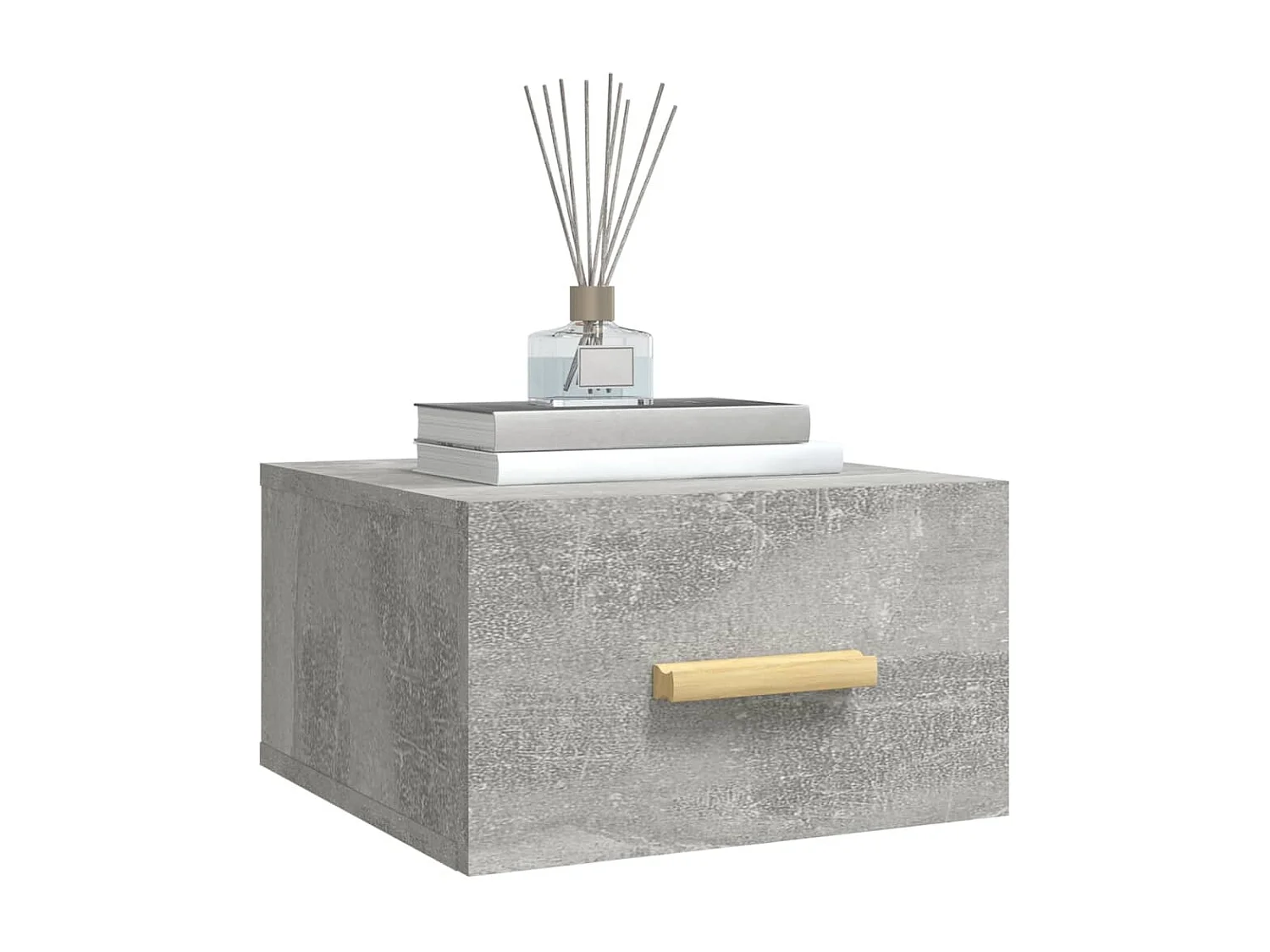 Comodino a Muro Grigio Cemento 35x35x20 cm