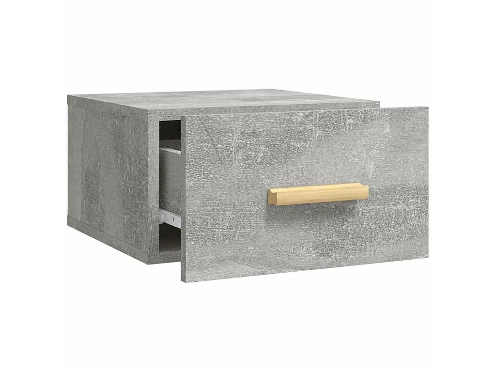 Table de chevet murale gris béton 35x35x20 cm
