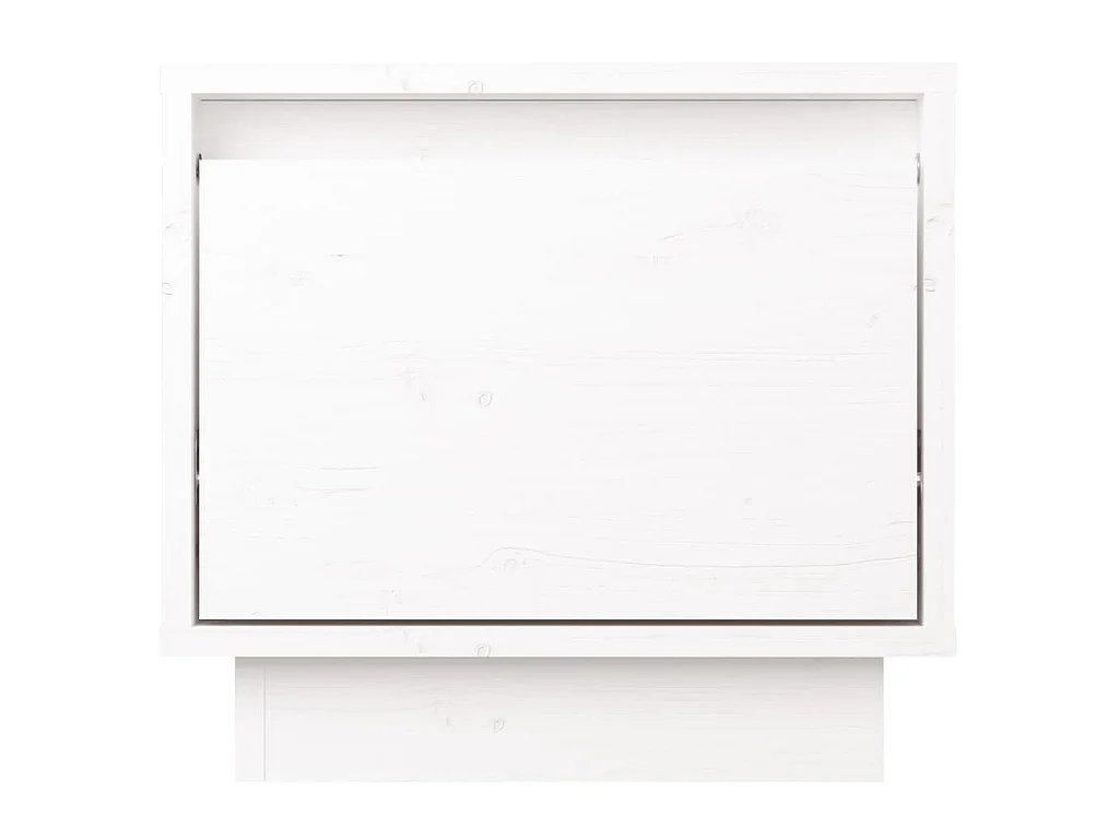 Comodino Bianco 35x34x32 cm in Legno Massello di Pino