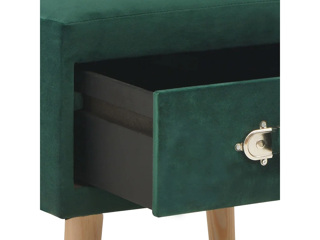 Table de chevet Vert 40x35x40 cm Velours