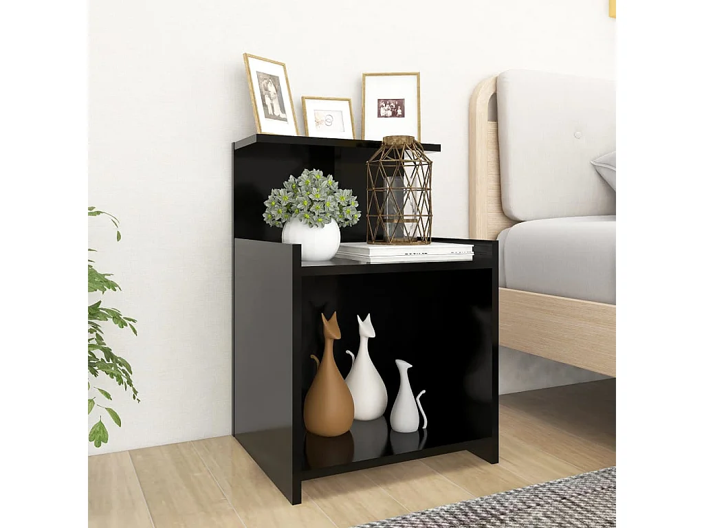 Table de chevet Noir 40x35x60 cm Aggloméré