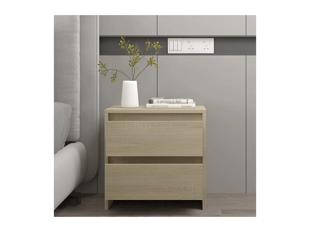 Table de chevet chêne sonoma 45x34,5x44,5 cm bois d’ingénierie