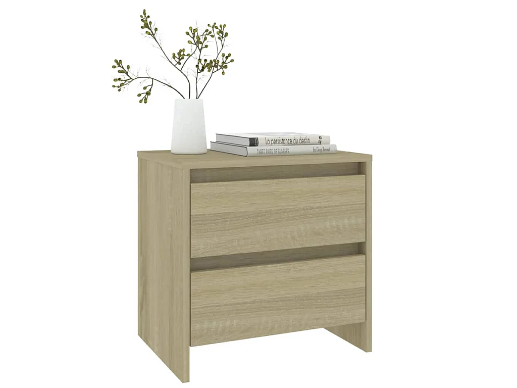 Nachtkastje 45x34,5x44,5 cm bewerkt hout sonoma eikenkleurig