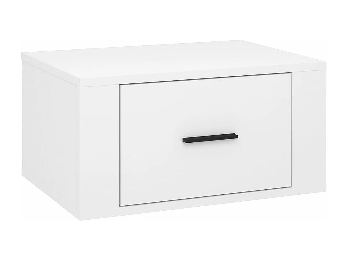 Mesitas de noche de pared 2 uds blanco brillante 50x36x25 cm