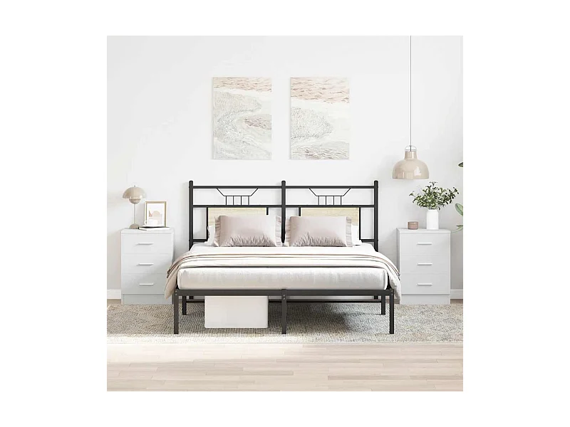 Tables de chevet 2 pcs Blanc 38x35x56 cm Bois d'ingénierie