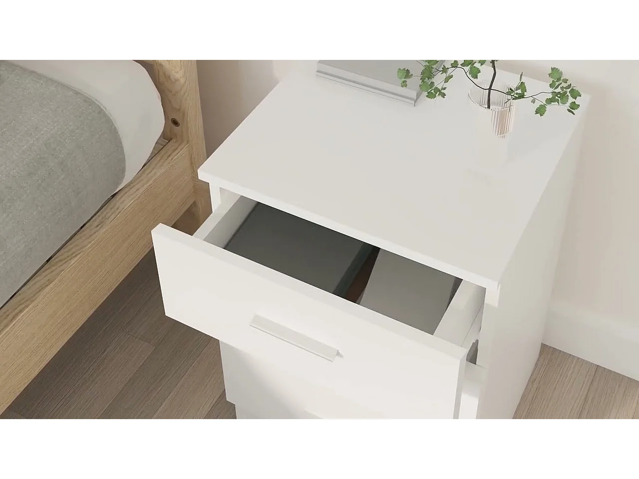 Tables de chevet 2 pcs Blanc 38x35x56 cm Bois d'ingénierie