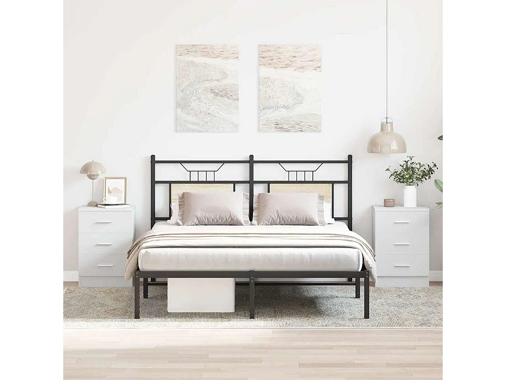 Tables de chevet 2 pcs Blanc 38x35x56 cm Bois d'ingénierie