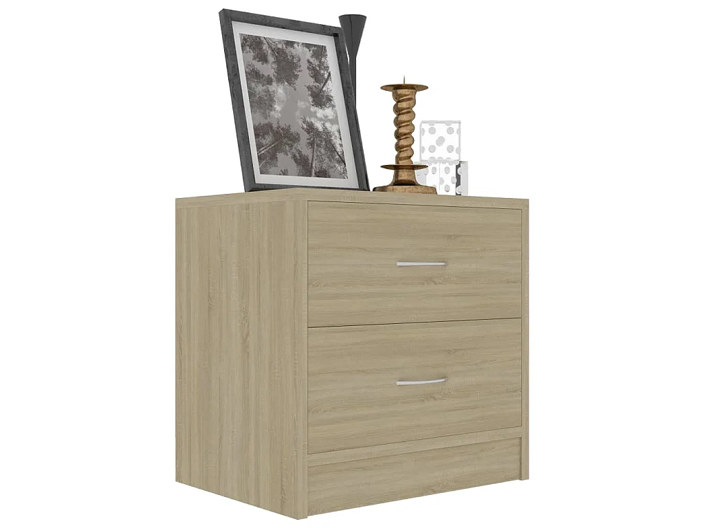 Nachtkastjes 2 st 40x30x40 cm bewerkt hout sonoma eikenkleurig
