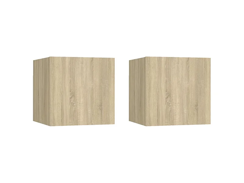 Nachttische 2 Stk. Sonoma-Eiche 30,5x30x30 cm Holzwerkstoff