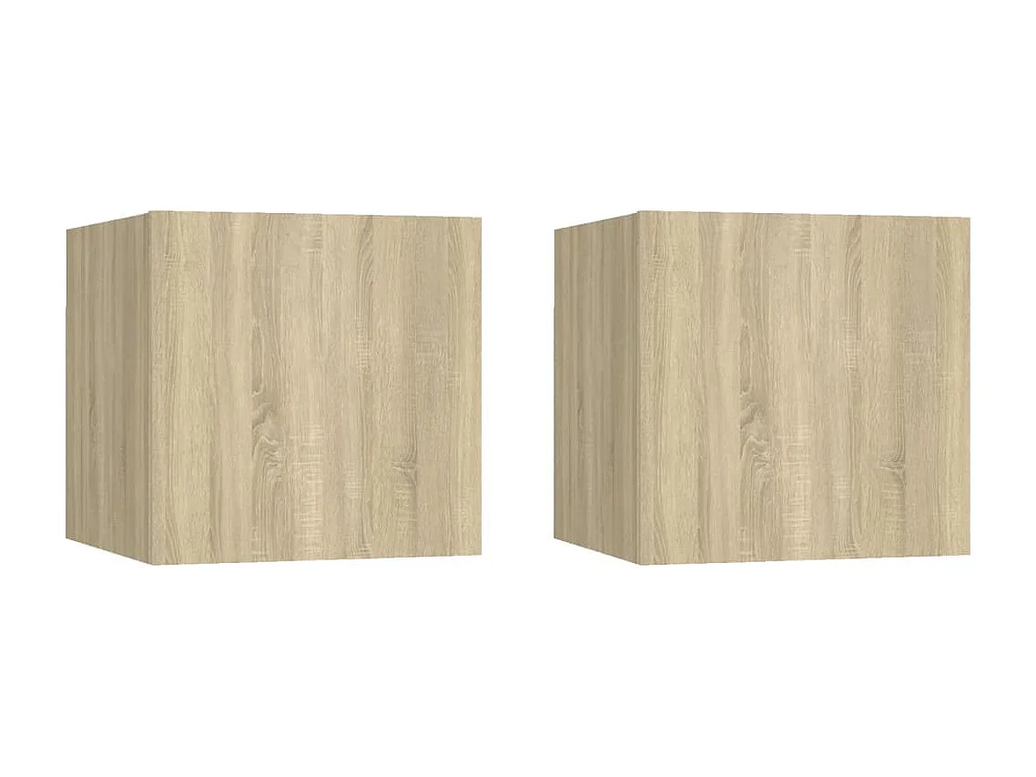 Nachttische 2 Stk. Sonoma-Eiche 30,5x30x30 cm Holzwerkstoff