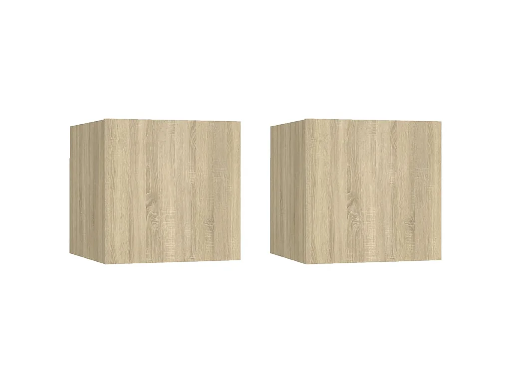 Nachtkastjes 2 st 30,5x30x30cm bewerkt hout sonoma eikenkleurig