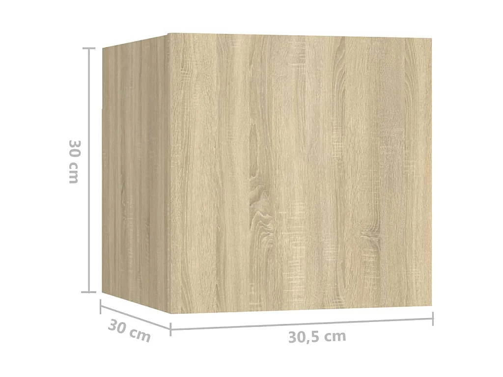 Nachtkastjes 2 st 30,5x30x30cm bewerkt hout sonoma eikenkleurig