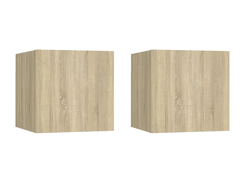 Tables de chevet 2pcs Chêne sonoma 30,5x30x30cm Bois ingénierie