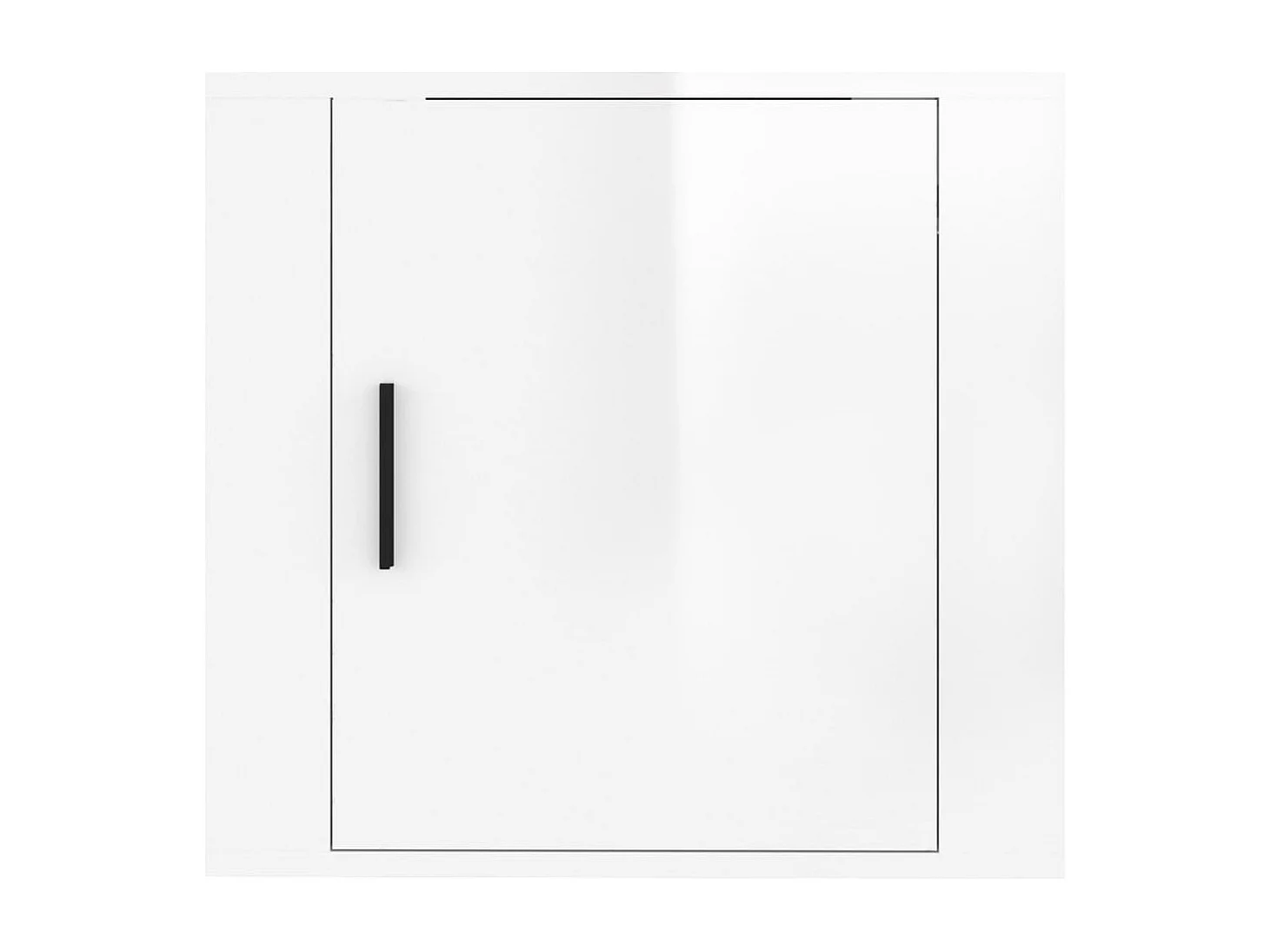 Comodino a Muro Bianco Lucido 50x30x47 cm