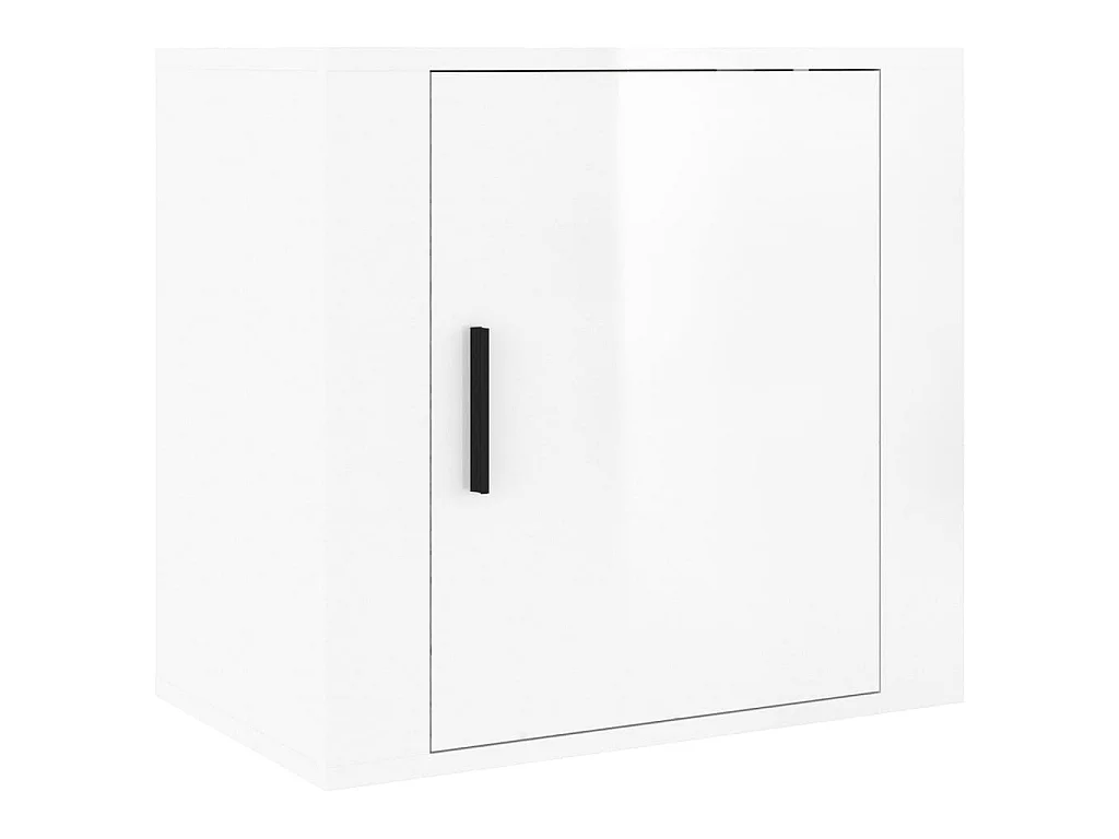 Table de chevet murale Blanc brillant 50x30x47 cm