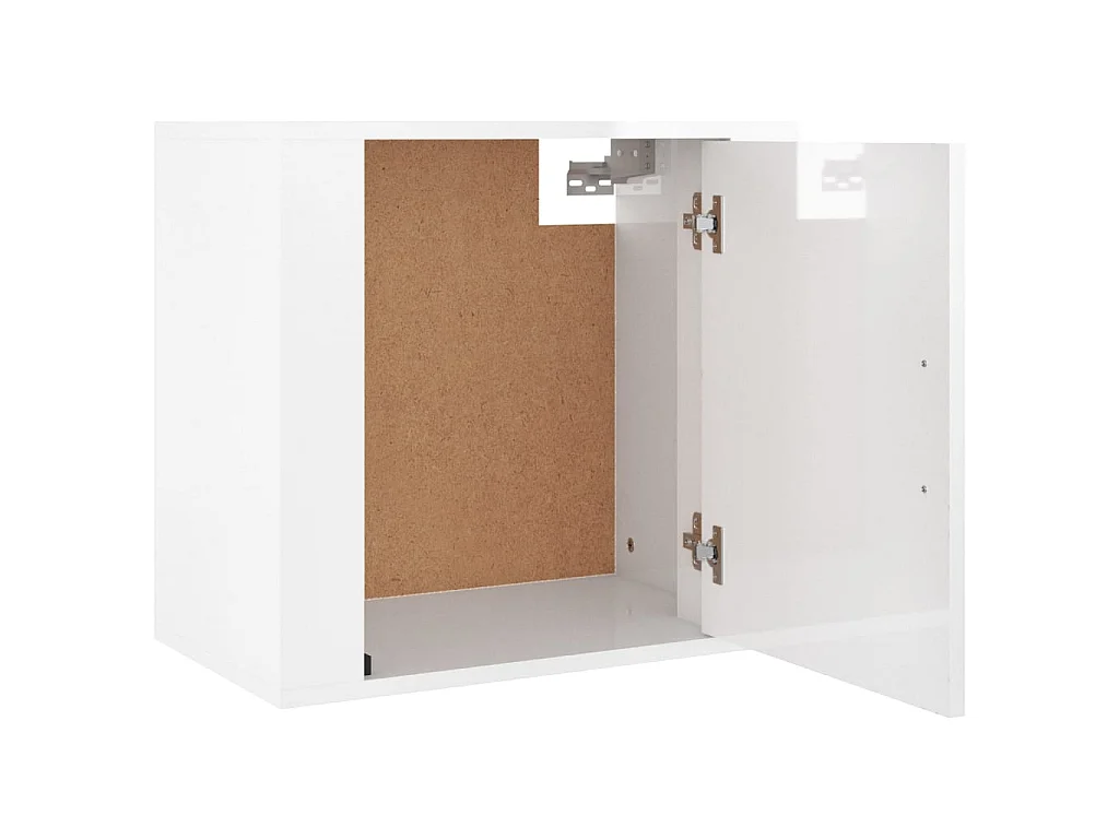 Table de chevet murale Blanc brillant 50x30x47 cm