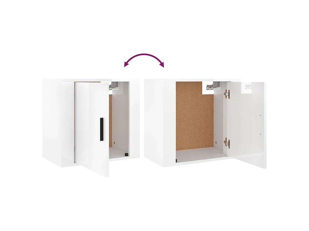 Table de chevet murale Blanc brillant 50x30x47 cm