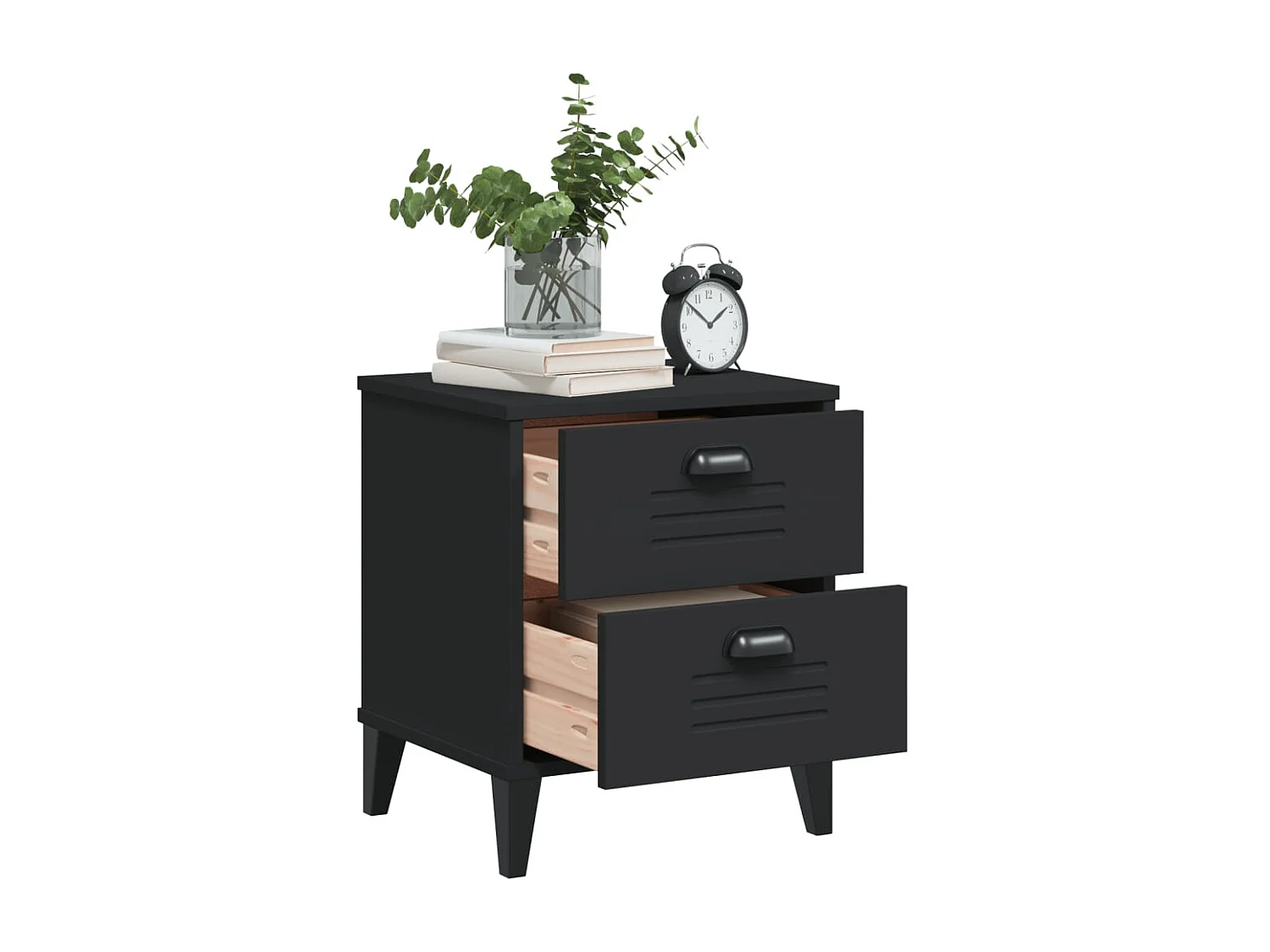 Table de chevet VIKEN noir bois d'ingénierie