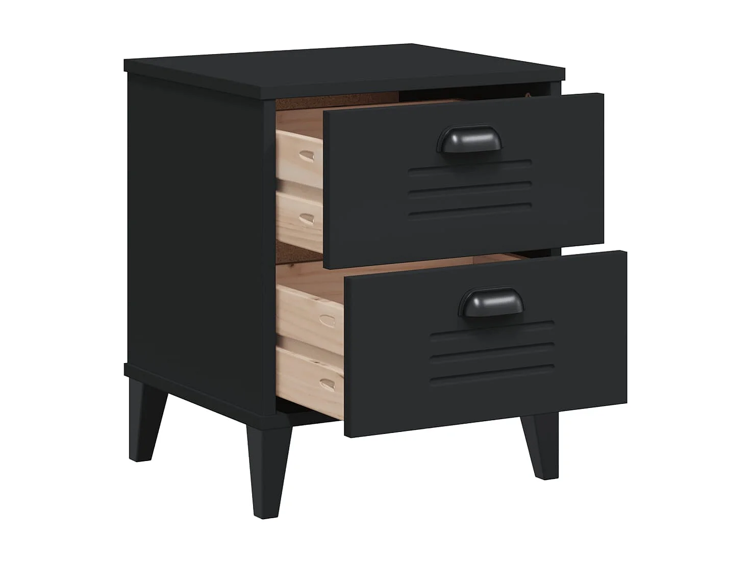 Table de chevet VIKEN noir bois d'ingénierie