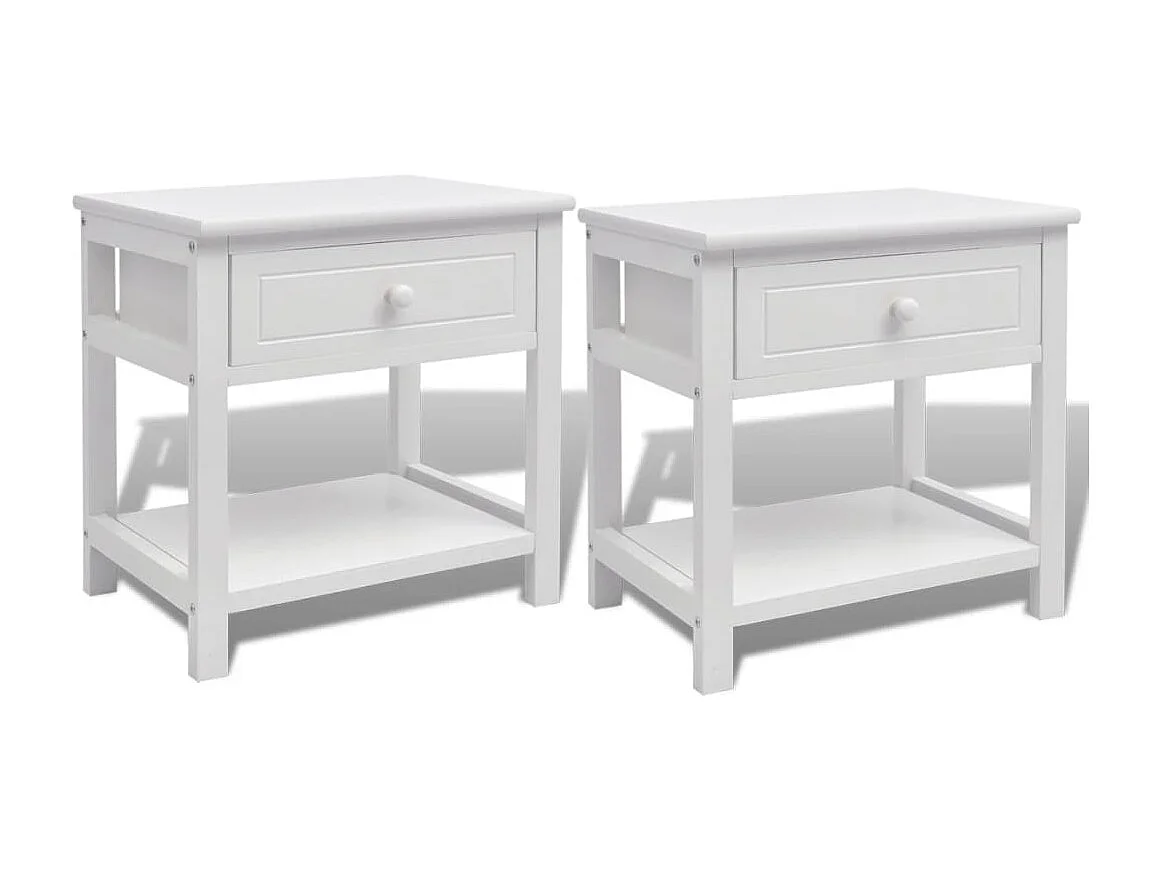 Table de chevet 2 pcs Bois Blanc