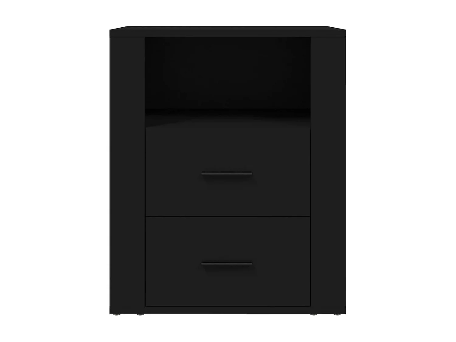 Nachtkastje 50x36x60 cm bewerkt hout zwart