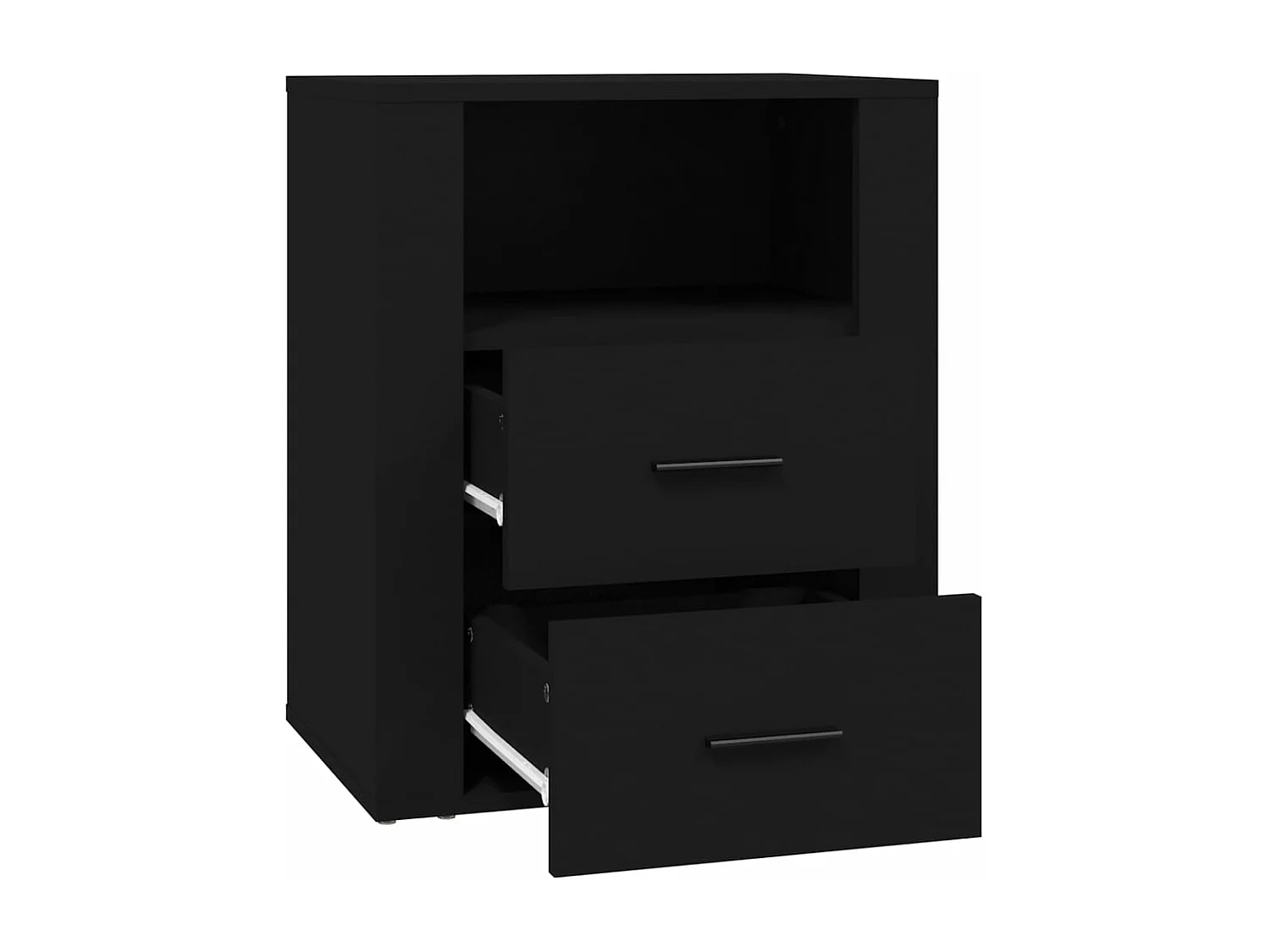 Nachtkastje 50x36x60 cm bewerkt hout zwart