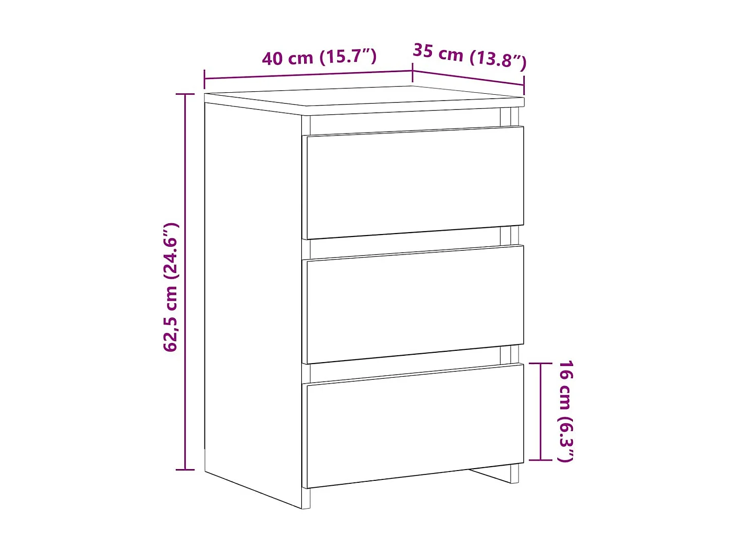 Tables de chevet 2 pcs Blanc brillant 40x35x62,5 cm Aggloméré