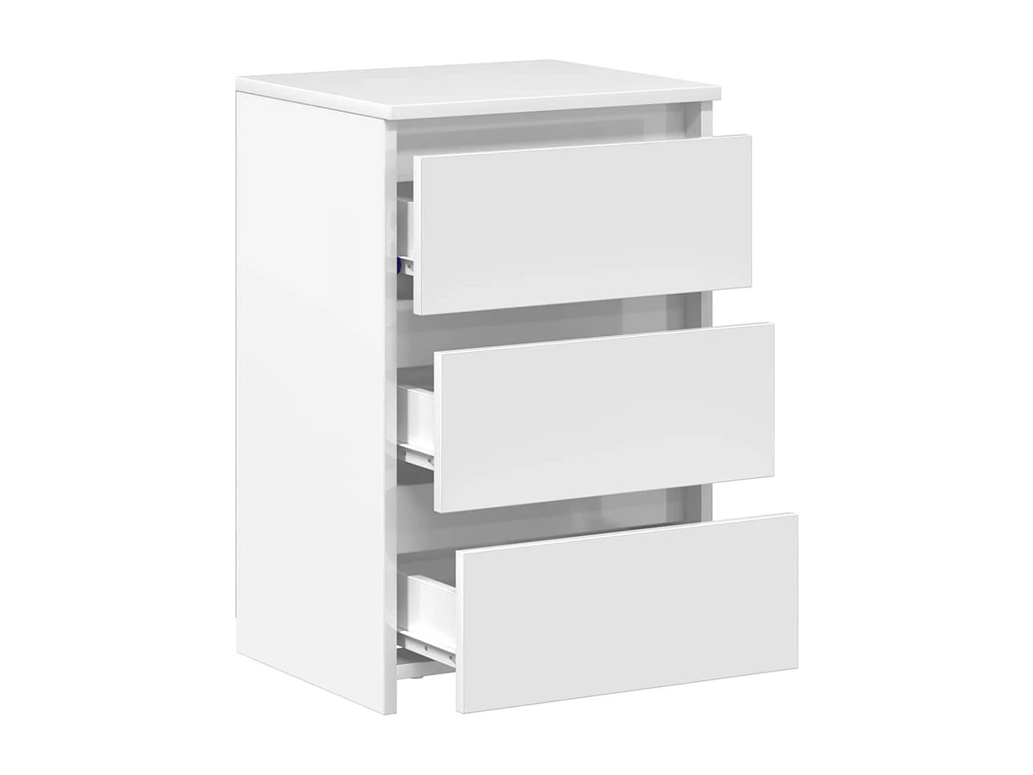 Tables de chevet 2 pcs Blanc brillant 40x35x62,5 cm Aggloméré