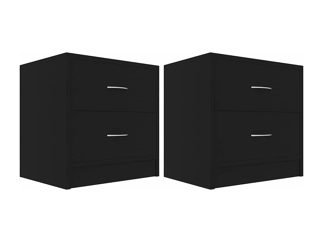 Tables de chevet 2 pcs Noir 40x30x40 cm Bois d'ingénierie