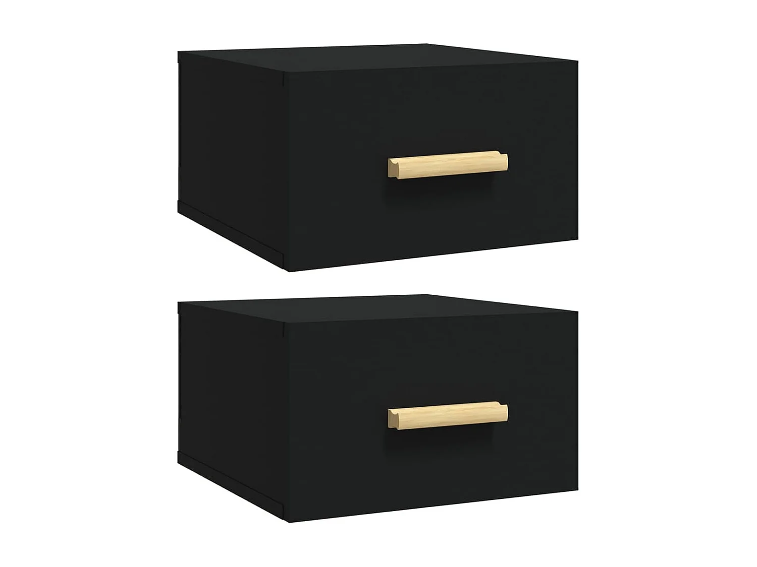 Mesitas de noche de pared 2 uds negro 35x35x20 cm