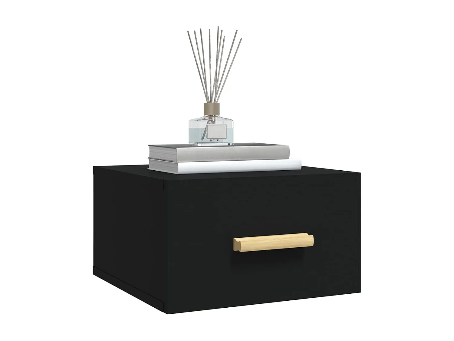 Mesitas de noche de pared 2 uds negro 35x35x20 cm