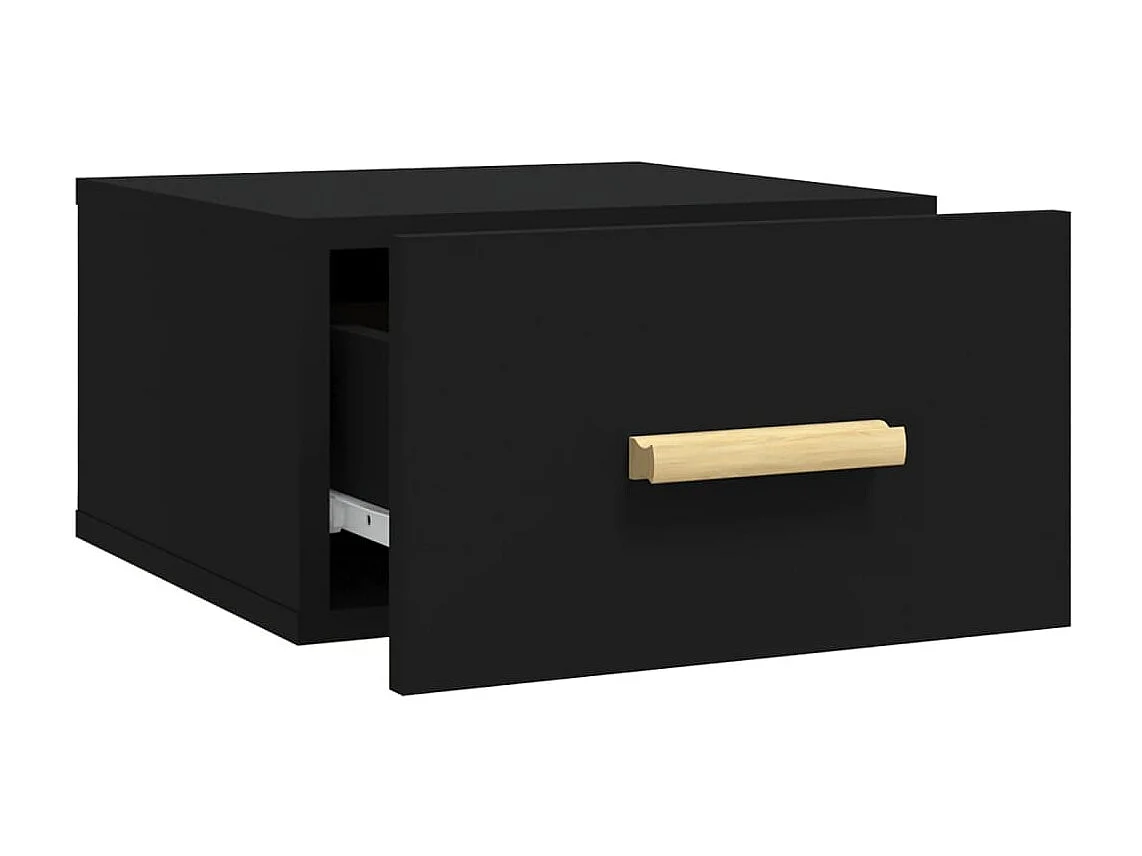 Mesitas de noche de pared 2 uds negro 35x35x20 cm