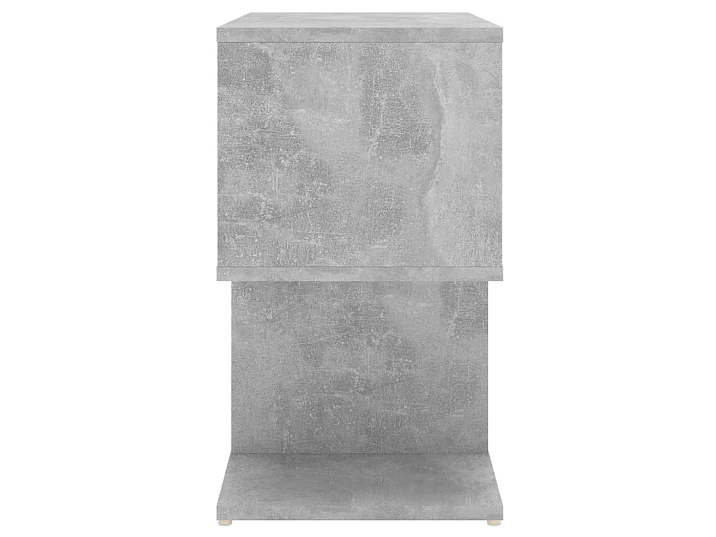 Table de chevet gris béton 50x30x51,5 cm bois d'ingénierie