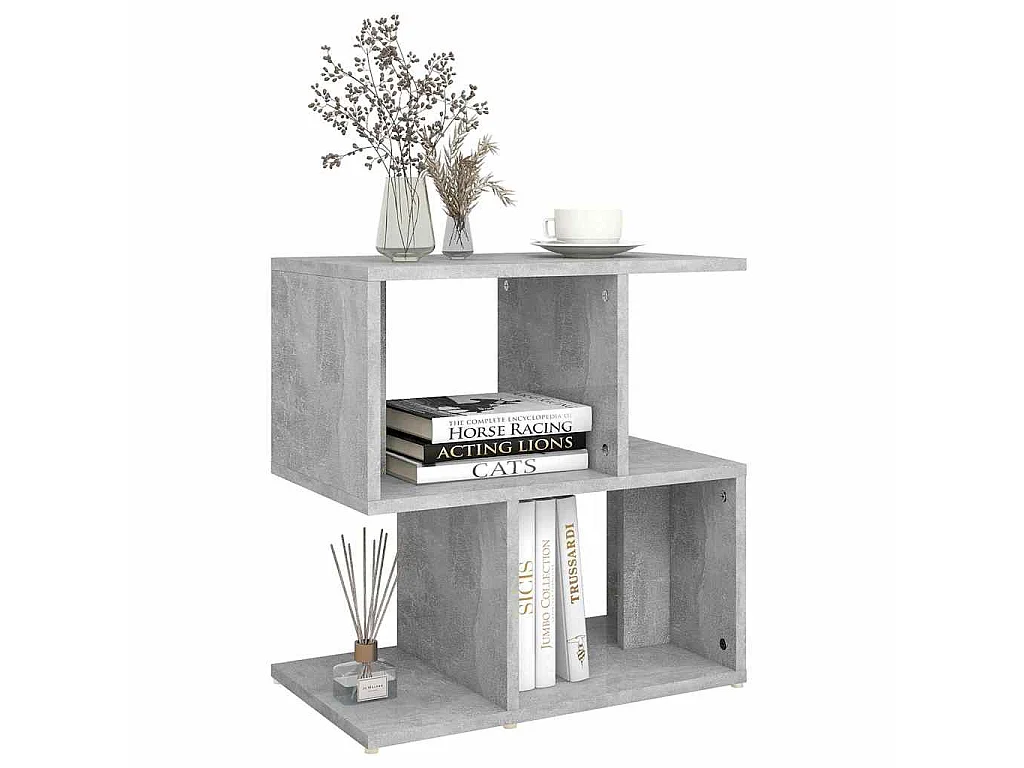 Table de chevet gris béton 50x30x51,5 cm bois d'ingénierie