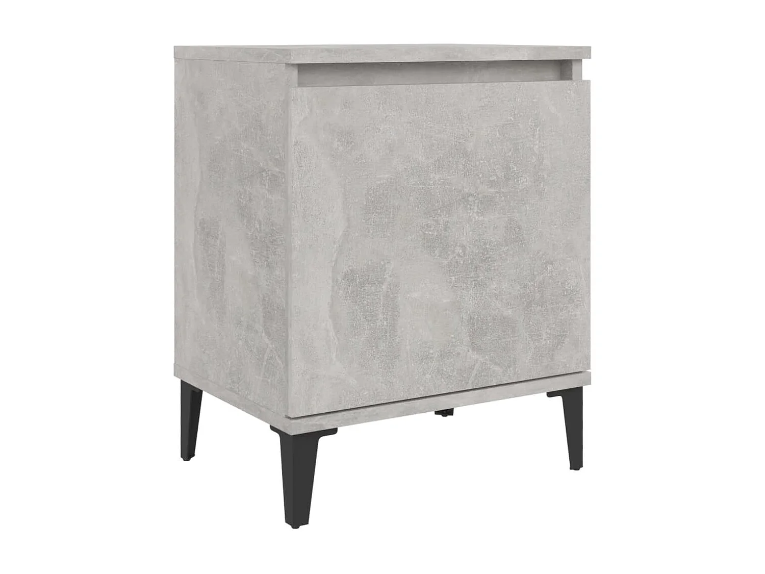 Tables de chevet avec pieds en métal gris béton 40x30x50 cm