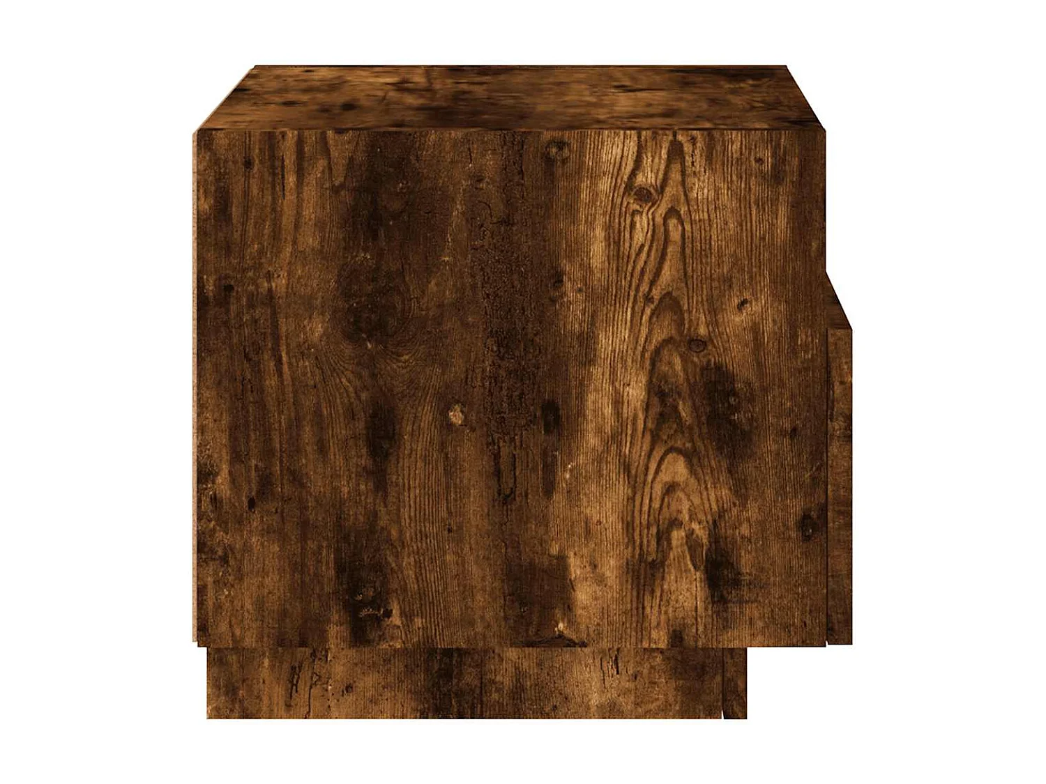 Table de chevet avec lumières LED chêne fumé 40x39x37 cm