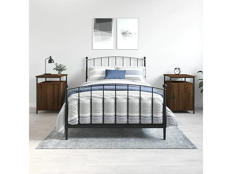 Nachttische 2 Stk. Braun Eichen-Optik 40x42x60 cm Holzwerkstoff