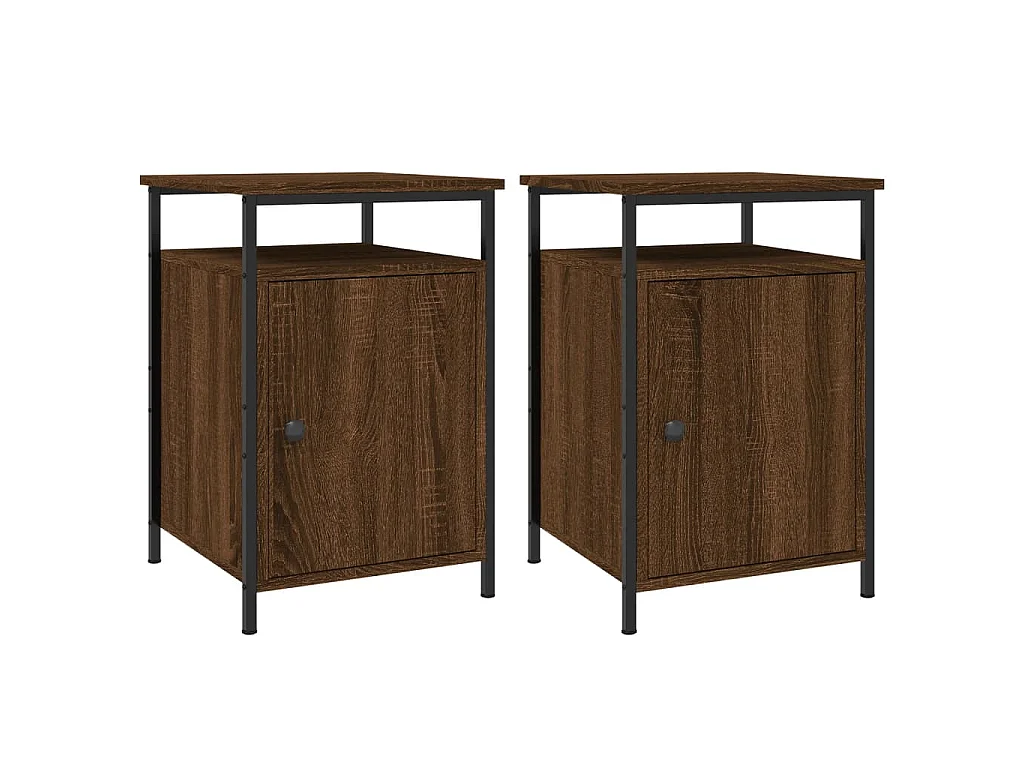 Tables de chevet 2pcs Chêne marron 40x42x60cm Bois d'ingénierie