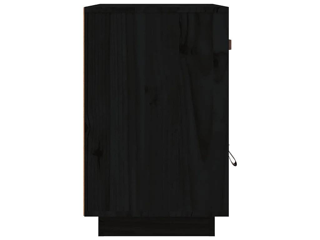 Mesita de noche madera maciza de pino negro 40x34x55 cm