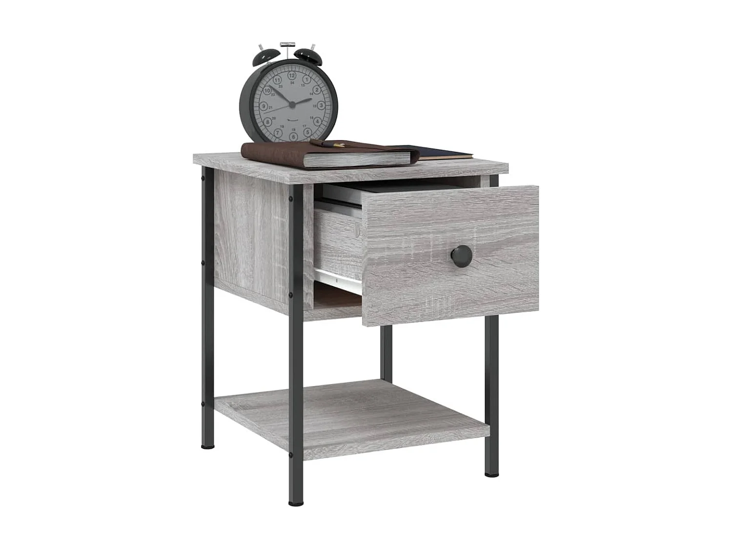Table de chevet sonoma gris 34x35,5x45 cm bois d'ingénierie